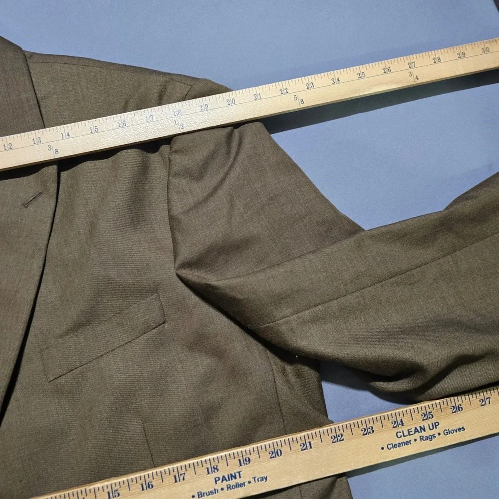 Stacy Adams Suit Mens 42R 35x26 Brown 2 Piece Blazer pants Gold Collection